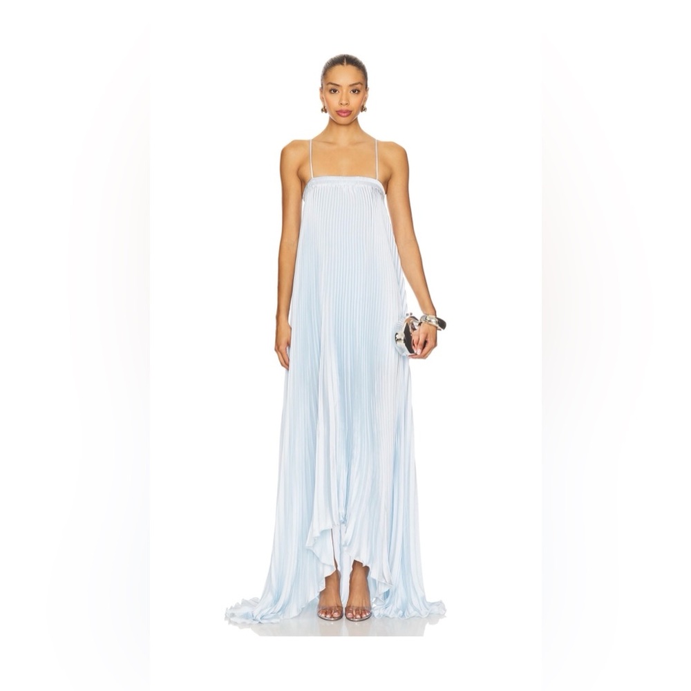 Lovers + Friends Pale Blue Pleated Maxi Dress